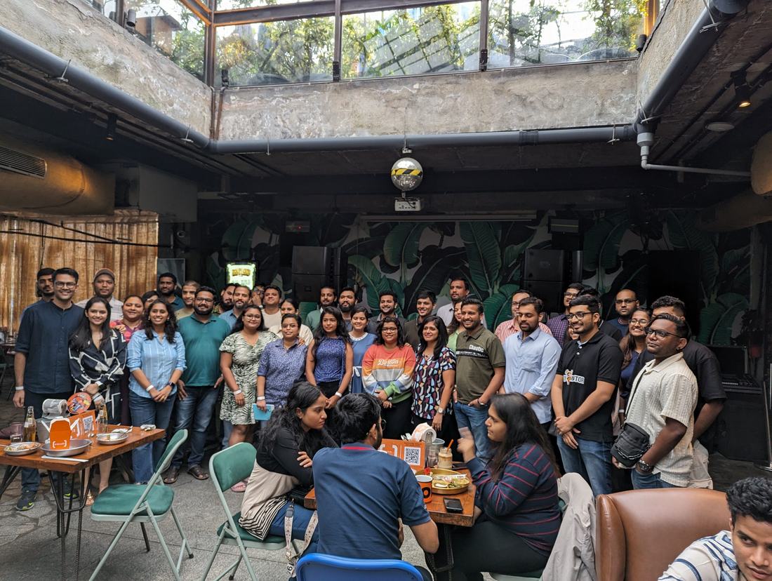 A full room at a community meetup